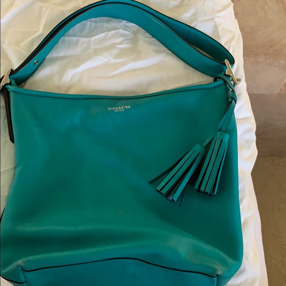 Teal blue Coach bag